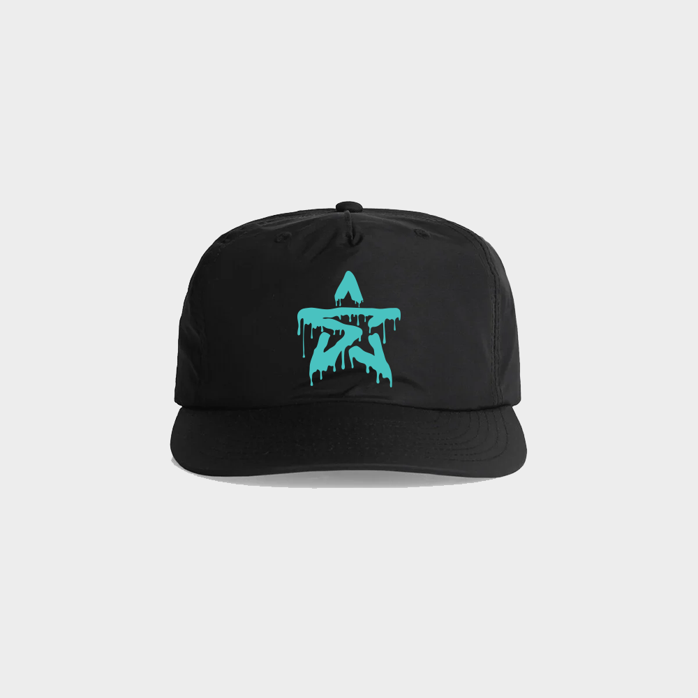 Drip Star Cap - Black / Teal - Stealth Bodyboards