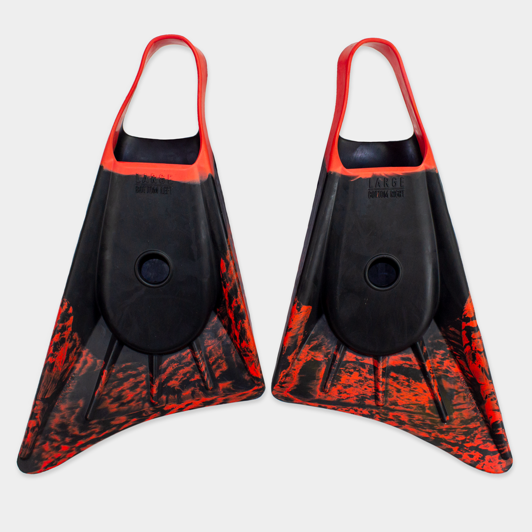 Stealth S1 Supreme Swimfins - Black / Fluro Red