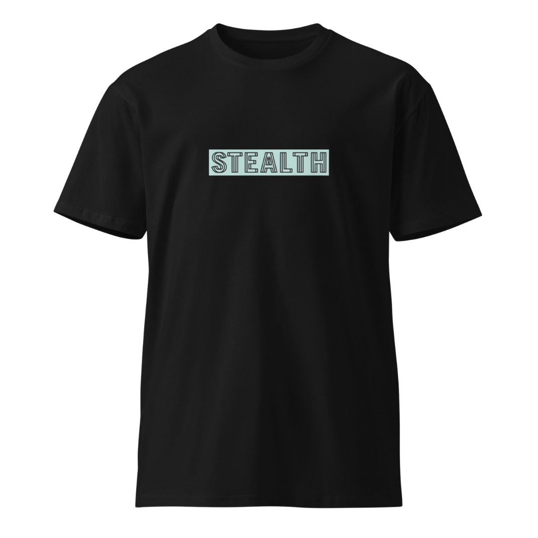 Stealth Word Tee - Black / Menthol - Stealth Bodyboards