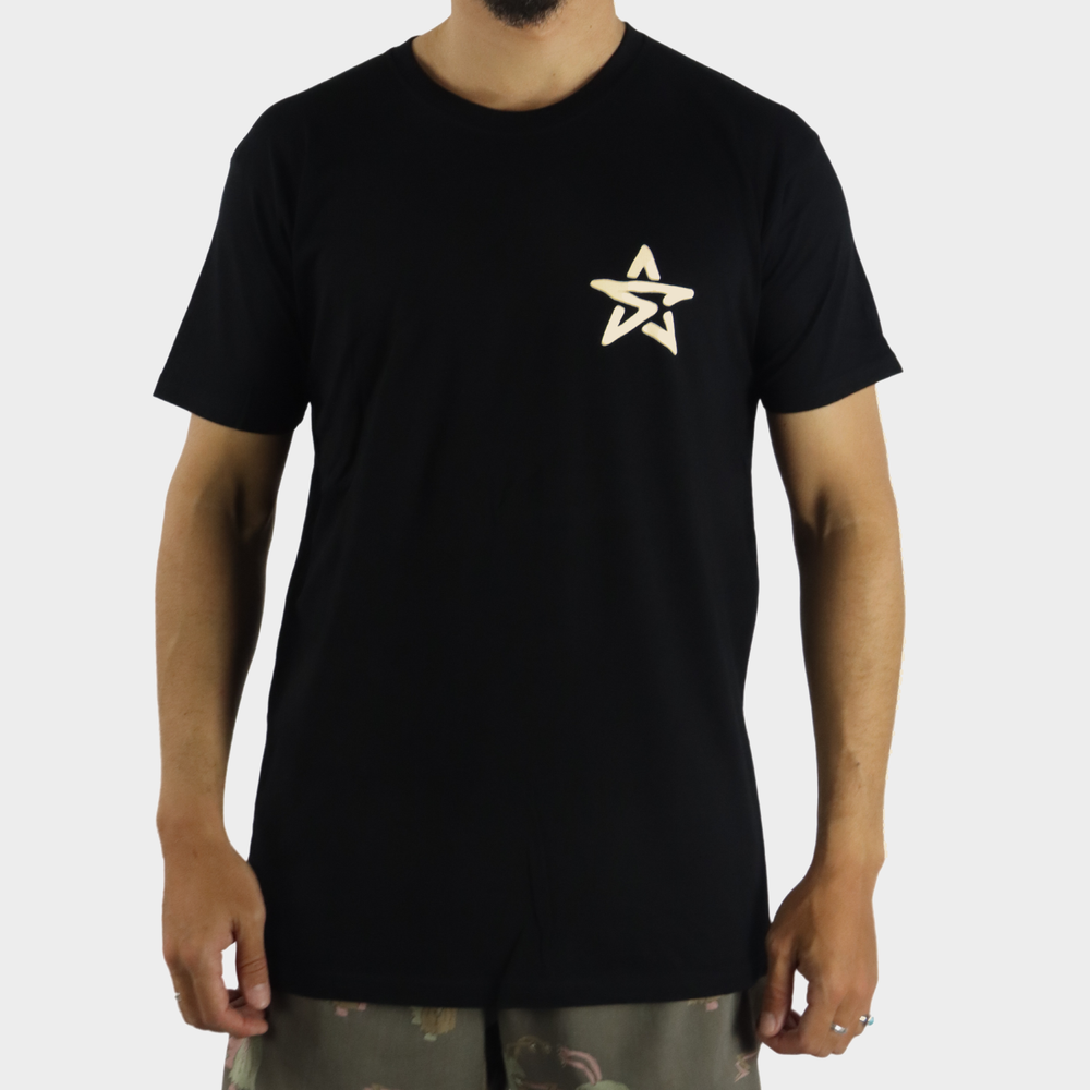 Stealth Vibes Tee - Black / Sand - Stealth Bodyboards