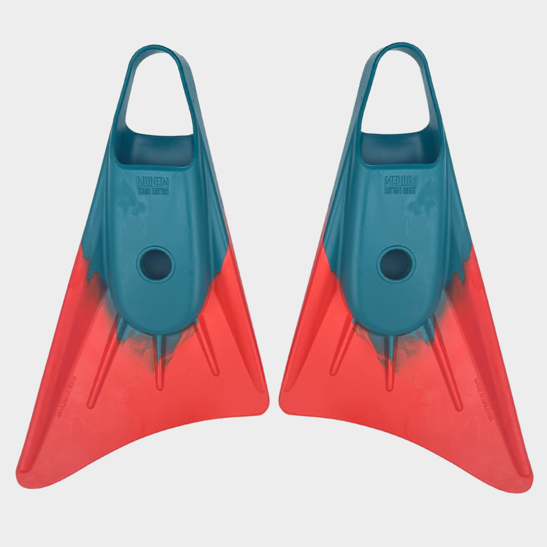 Stealth S1 Super Soft Swim Fins - Sea Green / Orange