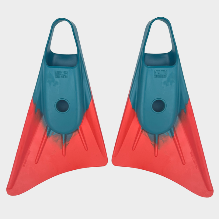 Stealth S1 Super Soft Swim Fins - Sea Green / Orange